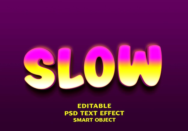 slow 3d text effect design