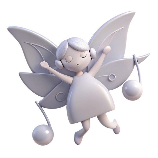 PSD a small angel with a bow and wings on it