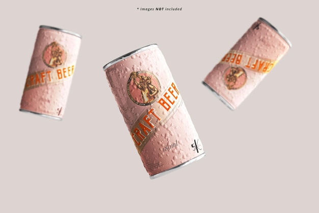 Small Beer Cans with Condensation Effect