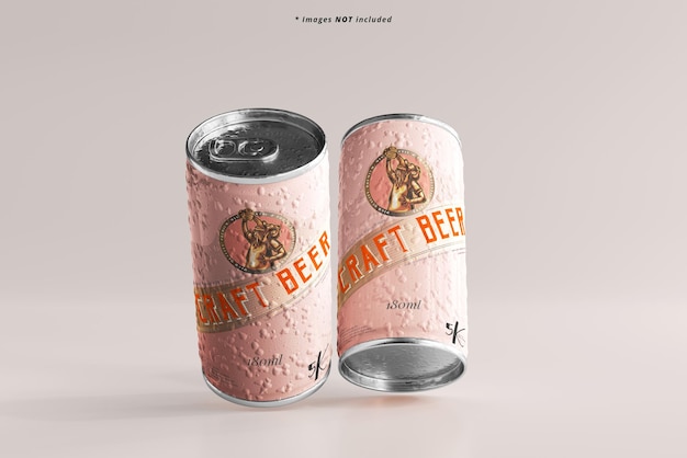 Small Beer Cans with Condensation Effect