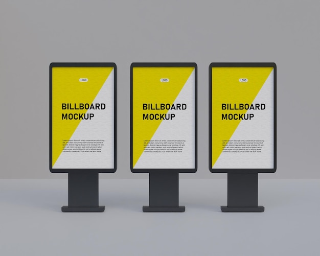 Small billboard stand mockup 3d