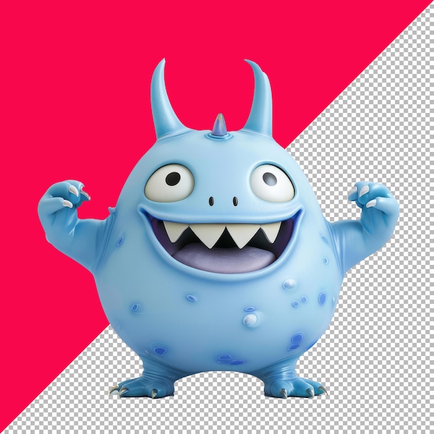 PSD small blue smiling creature from dragon quest transparent background png psd