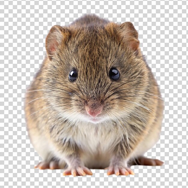 PSD a small brown mouse with big eyes on transparent background