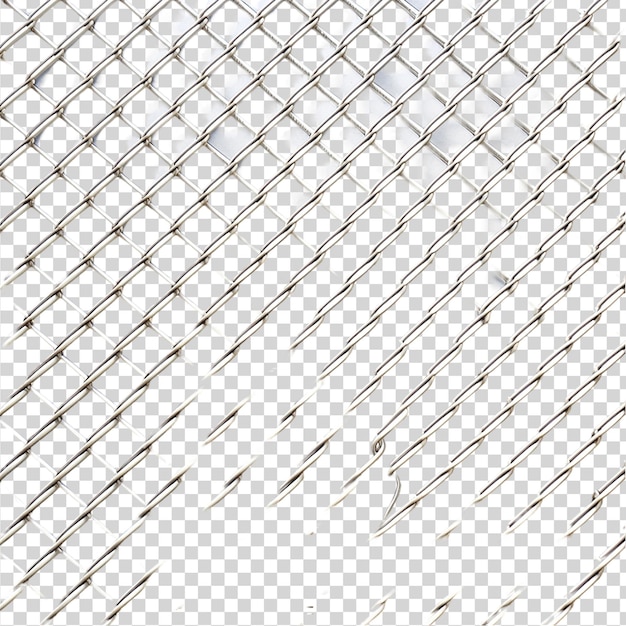 PSD small diagonal wire mesh isolated on transparent background