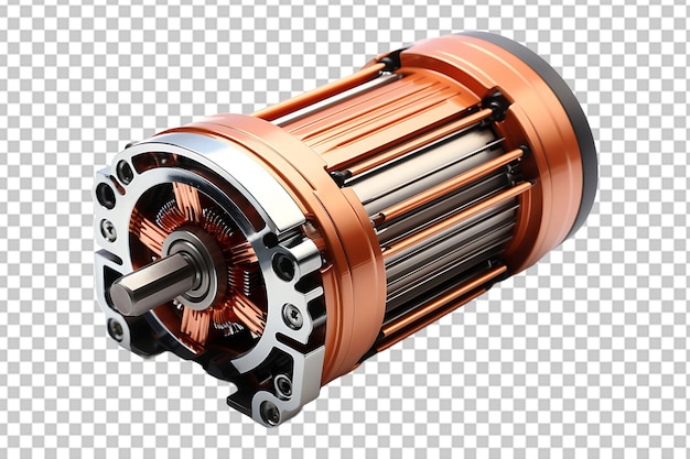 Small electric motor for household appliances Isolated on transparent background