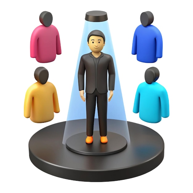 a small figurine of people with different colored shirts on it