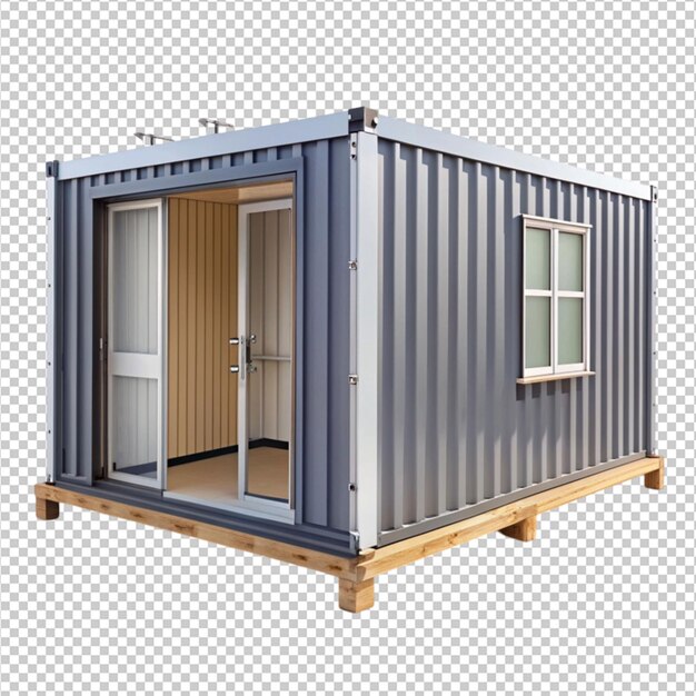 PSD a small house made from a shipping container on transparent background