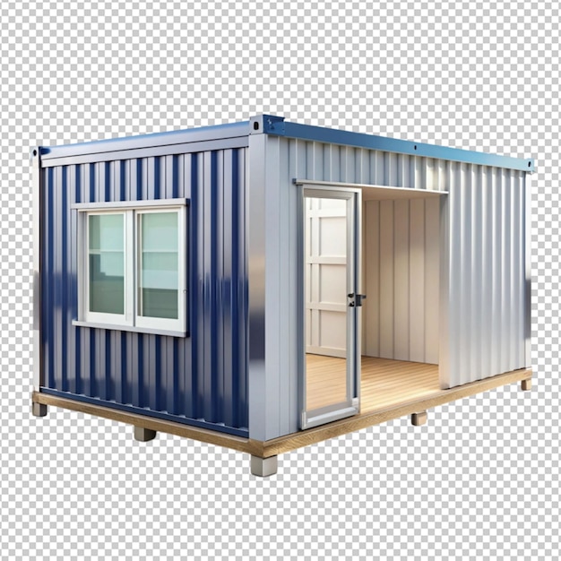 PSD a small house made from a shipping container on transparent background