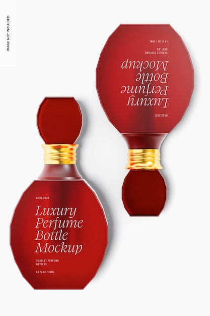 Small Luxury Perfume Bottles Mockup, Top View