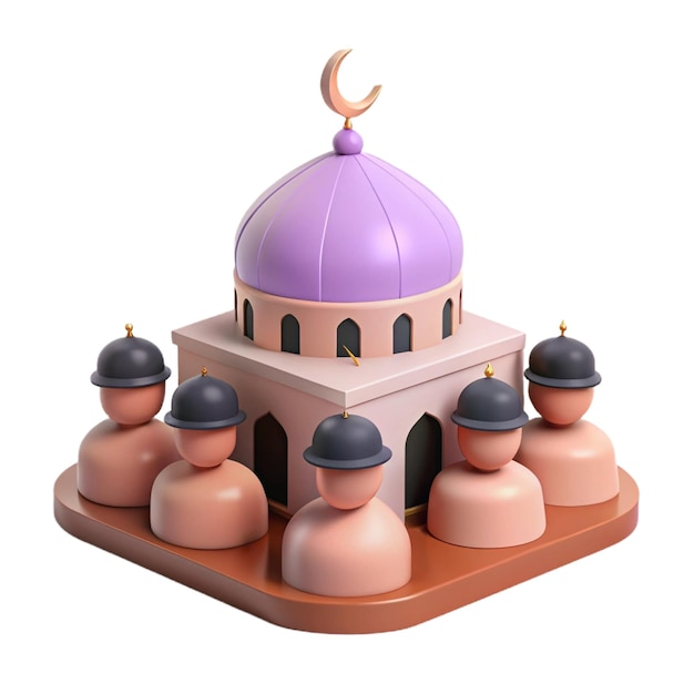 PSD a small model of a mosque with a dome and a minaret