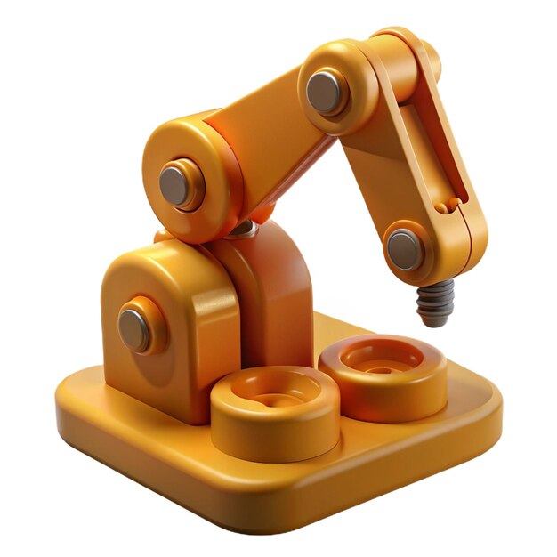 a small orange robot made by a machine with a machine on it