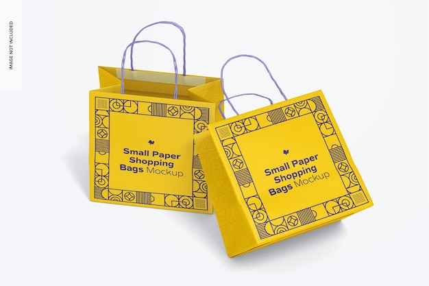 Small Paper Shopping Bags Mockup