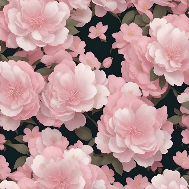 a small pink flower pattern background with white flowers