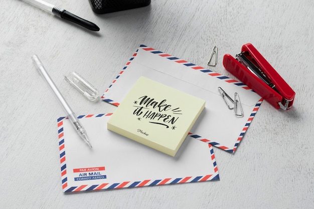 Small portable post it notes mockup design