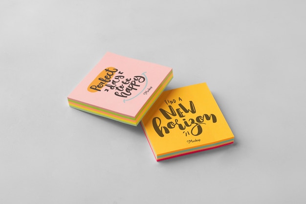 Small portable post it notes mockup design