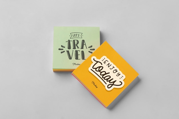 Small portable post it notes mockup design