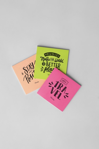 Small portable post it notes mockup design