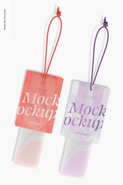 Small Premium Clothing Tag Set Mockup