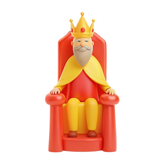 a small red chair with a crown on it