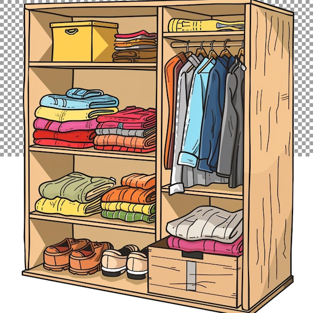 PSD a small room or space for storing clothes shoes and other items on a transparent background