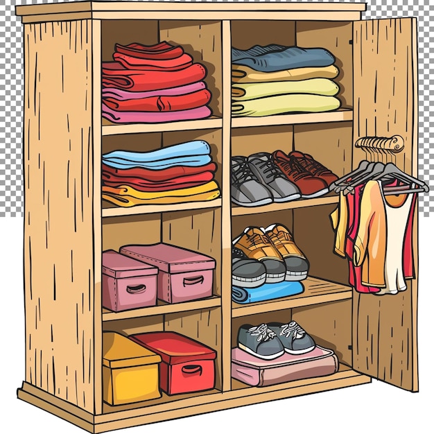 PSD a small room or space for storing clothes shoes and other items on a transparent background