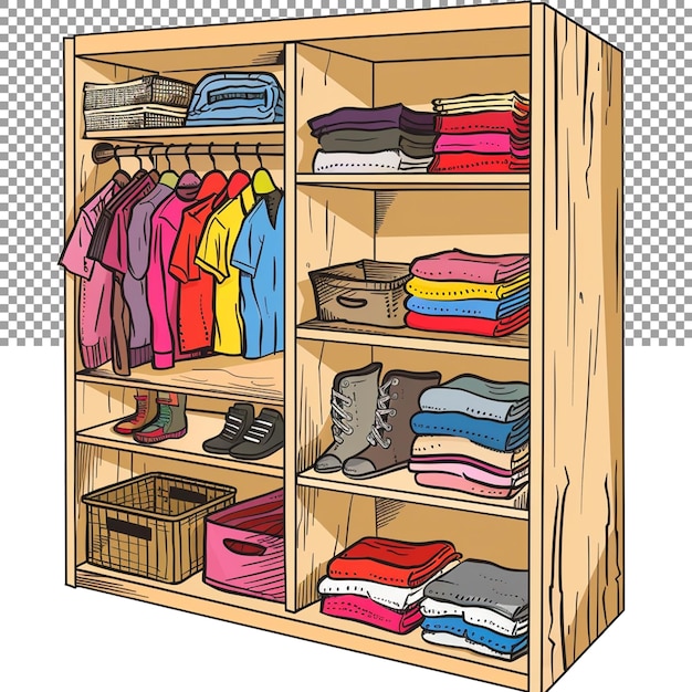 PSD a small room or space for storing clothes shoes and other items on a transparent background