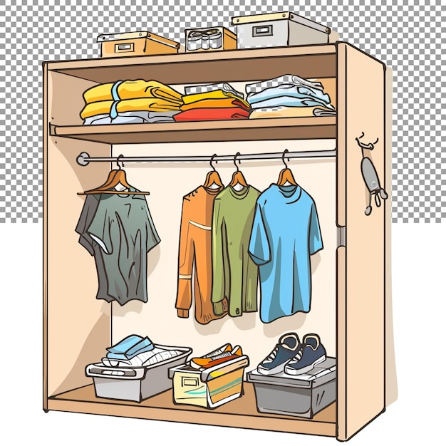 PSD a small room or space for storing clothes shoes and other items on a transparent background