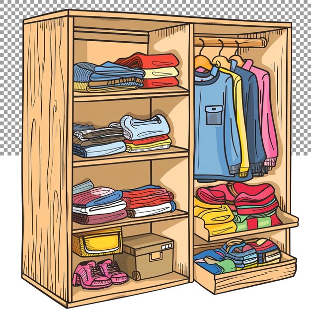 PSD a small room or space for storing clothes shoes and other items on a transparent background