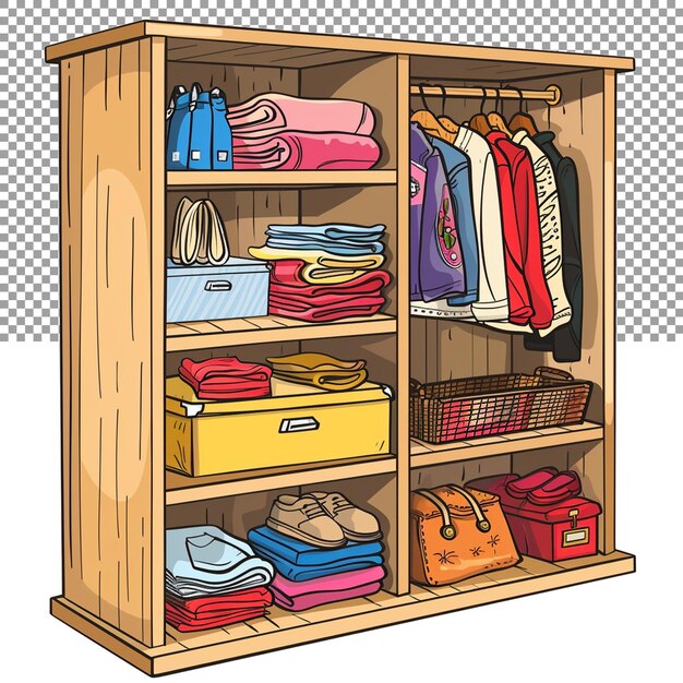 PSD a small room or space for storing clothes shoes and other items on a transparent background