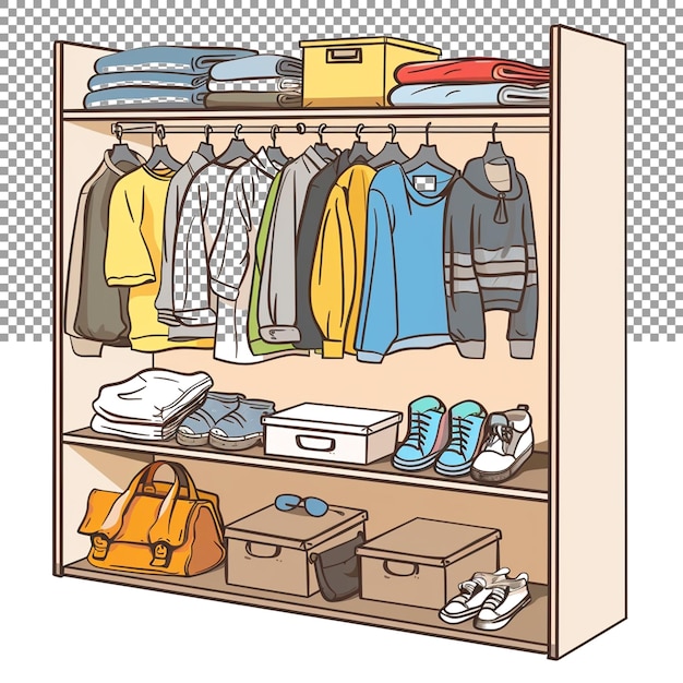 PSD a small room or space for storing clothes shoes and other items on a transparent background