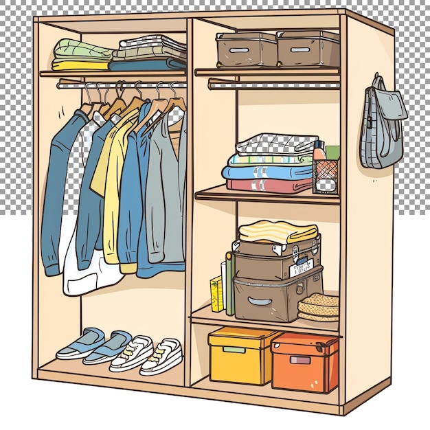 PSD a small room or space for storing clothes shoes and other items on a transparent background