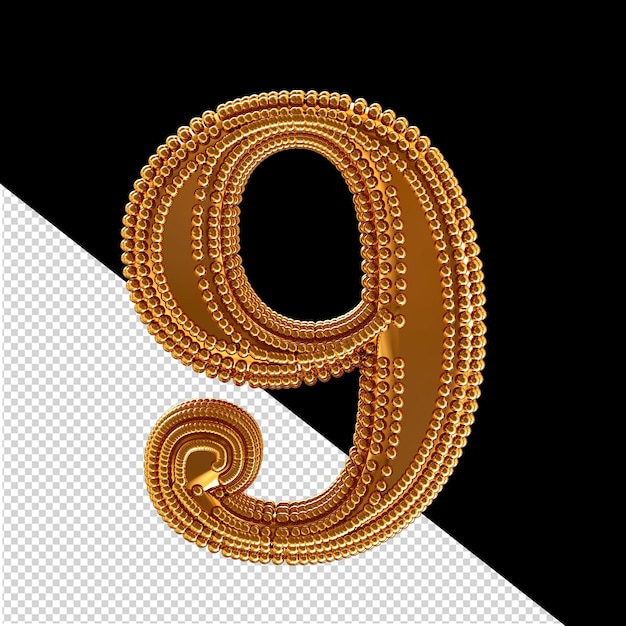 PSD small spheres on the gold symbol number 9