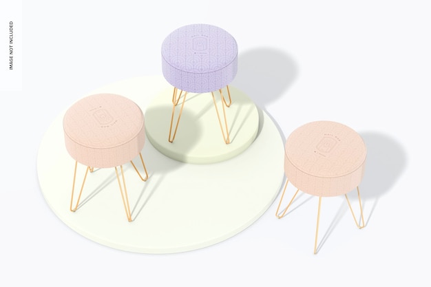 Small Stool Mockup, Top View