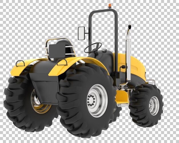 Small tractor on transparent background 3d rendering illustration