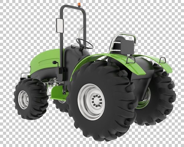 Small tractor on transparent background 3d rendering illustration