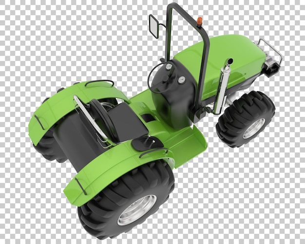 Small tractor on transparent background 3d rendering illustration