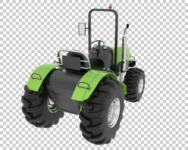 Small tractor on transparent background 3d rendering illustration