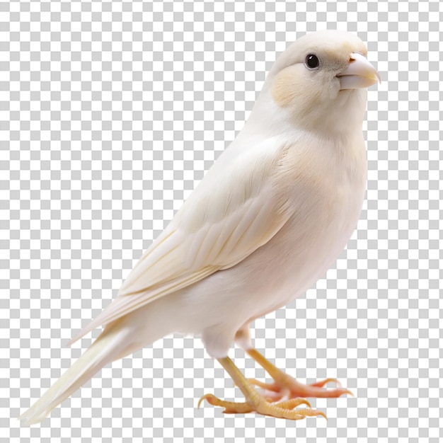 PSD a small white bird with yellow feathers on its chest standing on transparent background