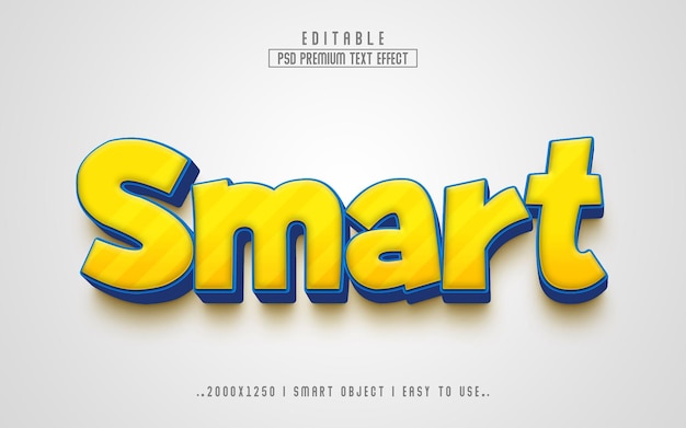 Smart 3D premium editable text effect style with background