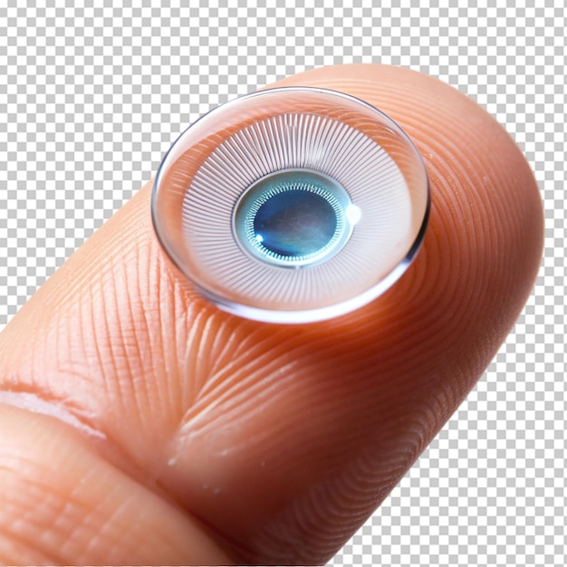 smart contact lens on fingertip