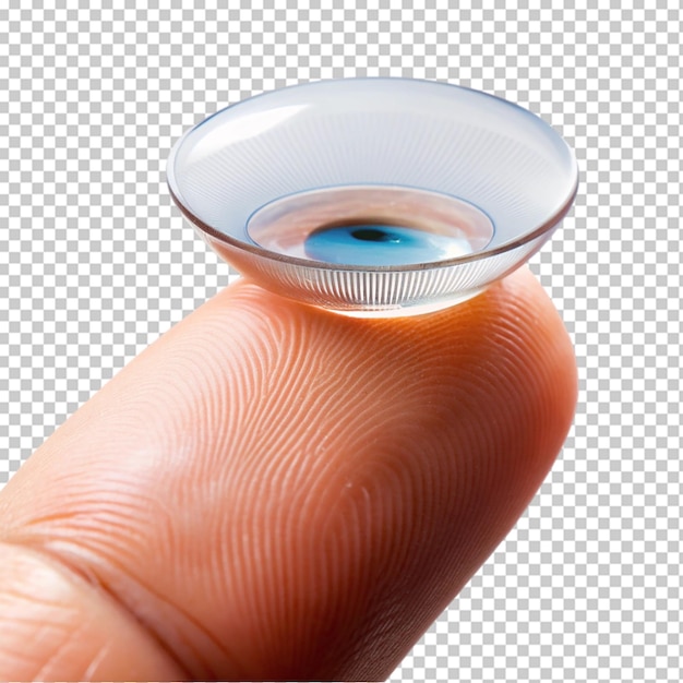 smart contact lens on fingertip