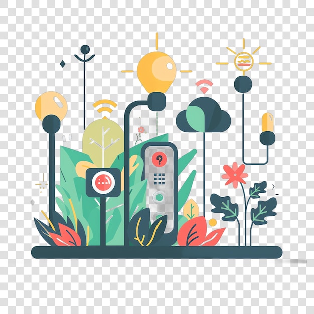 PSD smart garden sensor realistic photo isolated on transparent background