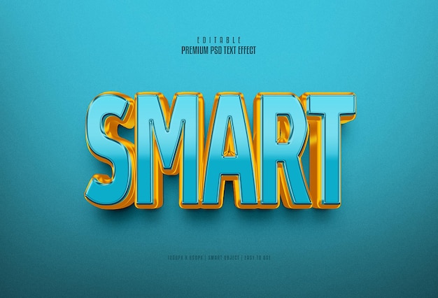 Smart golden editable premium psd 3d text effect