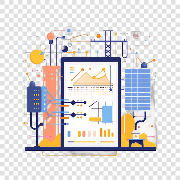 Smart grid realistic photo isolated on transparent background