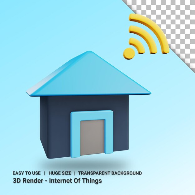 PSD smart home 3d illustration with transparent background