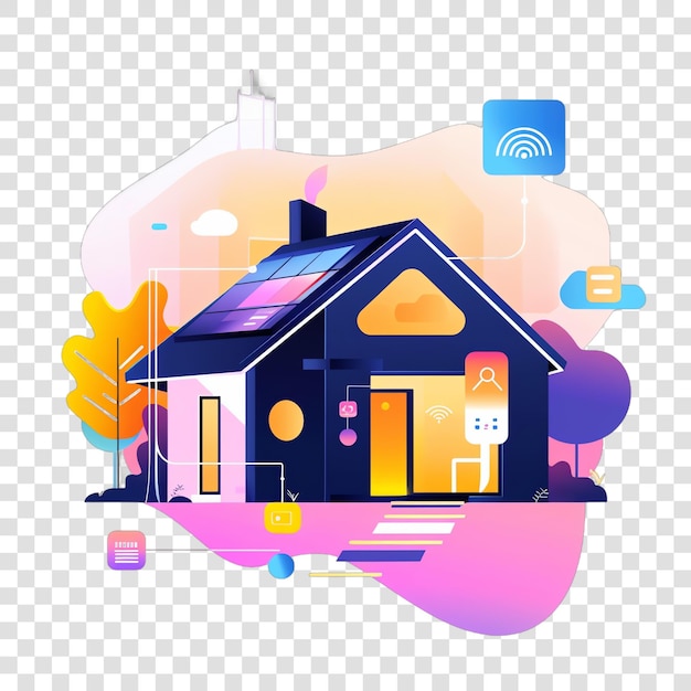 Smart home realistic photo isolated on transparent background