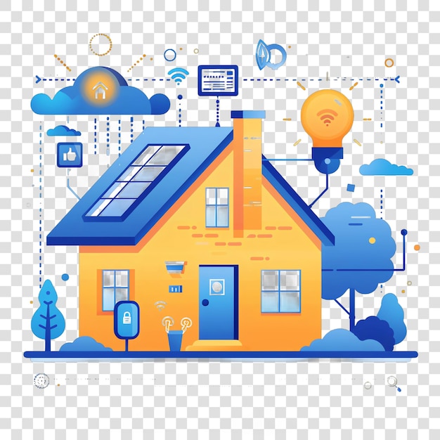 PSD smart home realistic photo isolated on transparent background