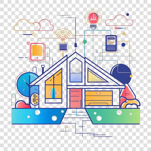 PSD smart home realistic photo isolated on transparent background