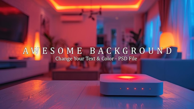 PSD smart home router in a modern living room