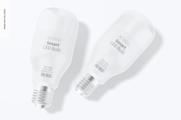 Smart LED Bulbs Mockup, Top View